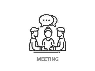 Meeting - Line Design Icon business design icon line meeting negotiation office people pictogram speech bubble