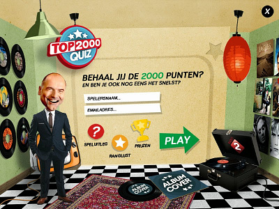 Top2000 Quiz Game - Start Screen game quiz top 2000 visual design