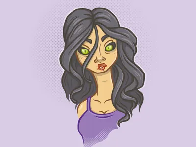 Cat Eyes cat character eyes girl green illustration