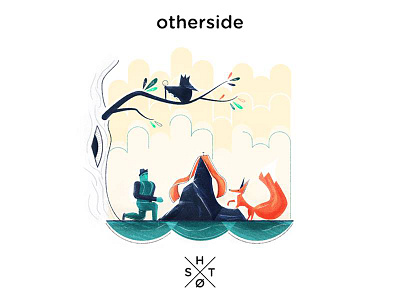 Otherside, will reveal another side! bird design illustration person texture trees vector