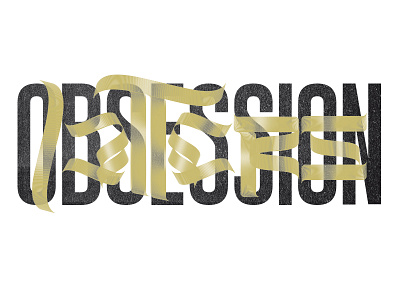 Letters Obsession black gold gothic lettering type typography vector