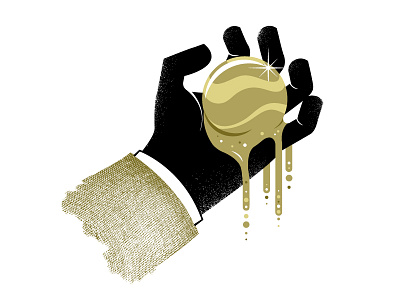 Fondu ball black france gaetanheuze gold hand illustration paris shine sleeve