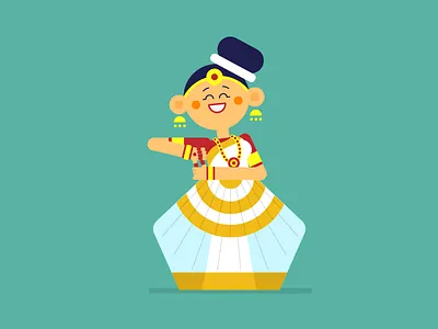Mohiniyattam dance illustration indian