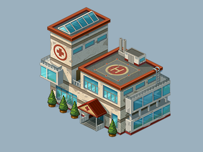hospital building hospital isometric