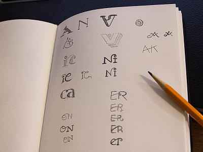 Character Study: Logo Process brainstorming ligature logo process sketch typography wip