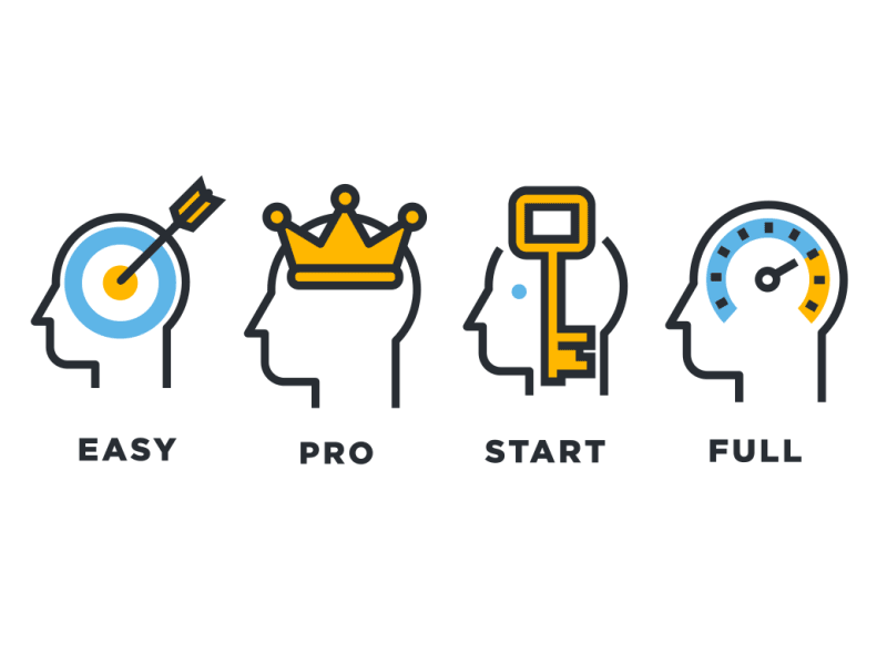 Animated Icons clean easy flat head icone icons minimal pro services vector web website