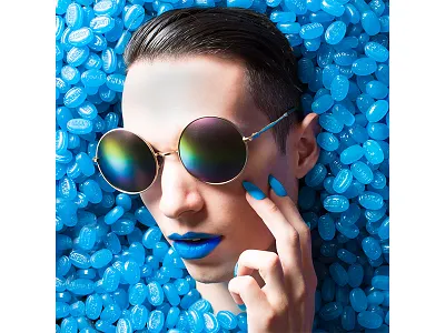 Feeling Blue color high key lighting makeup photography