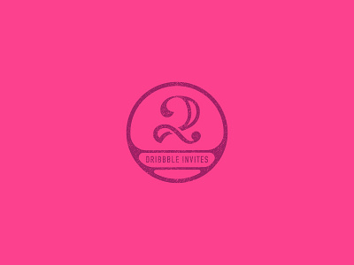 2 Dribbble Invites 2 custom dribbble invite number pink type typography