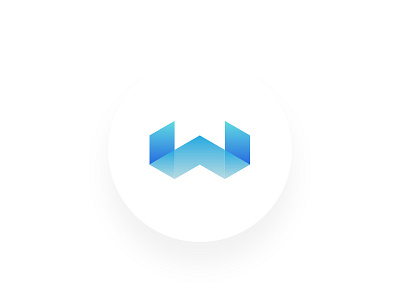 Wetye - Logo flat gradient logo low poly lowpoly material poly polygon w