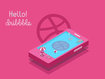 Hello! Dribbble color firstshot hellodribbble illustration isomectric vector