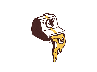 Pizzaroid camera cheese food illustration melt melted pepperoni pizza polaroid sticker