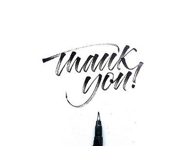 Thank You! brushtype calligraphy handlettering handmade handmadetype lettering logotype maker sketch tombow