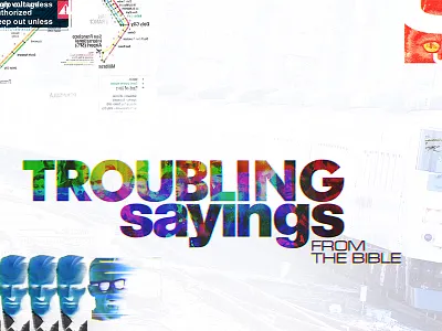 Troubling Sayings cat computer futura headroom ireland max ok radiohead railroad sign train warning