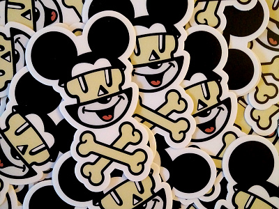 mick bones sticker affinity designer flat icon mickey sticker stickermule vector