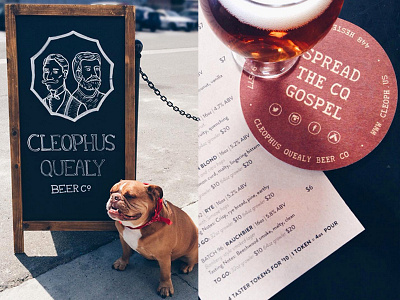 Chalkboard Art & Coasters, Beers & Dogs. beer brewing chalkboard art coasters graphic design hand drawn illustration merchandise print