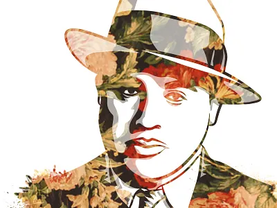 florAl Capone floral floral ganster fun gangster lines simple vector vector art vector design