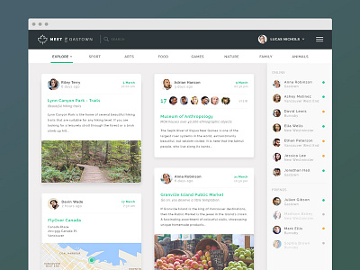 Gastown social network board cards clean dashboard meet network social vancouver