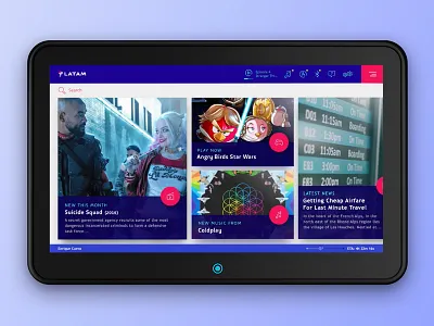 LATAM Airlines airlines conceptual design graphic design interactive touch screen ui design user experience user interface ux design