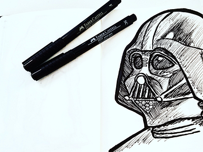 Vader Inktober black and white darth vader faber castel ink paper pen skywalker star wars vader