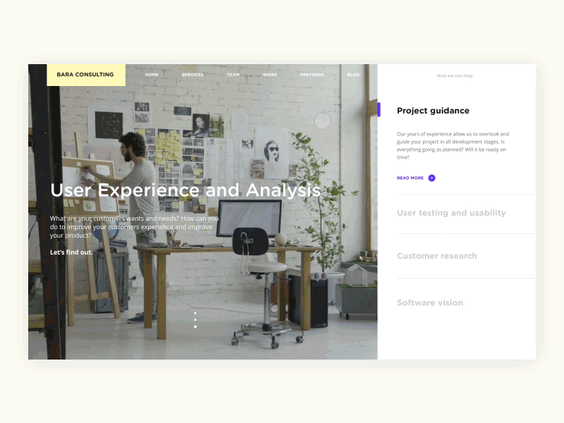 BARA Consulting interaction landing page principle ux web web design