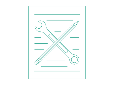 Education and Life Skills Green ai icon illustration pencil symbols web website wrench