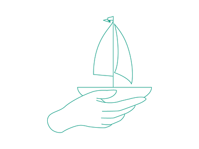 Safe Harbor Icon ai boat hand icon illustration illustrator safe harbor shelter