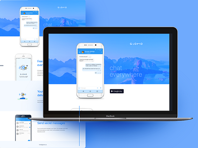 Glomo_mobile_app_site app glomo glomo messenger identity illustration logo mobile nvls site