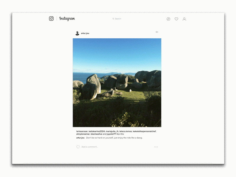 Instagram Lightbox animated dailyui lightbox motion principleformac