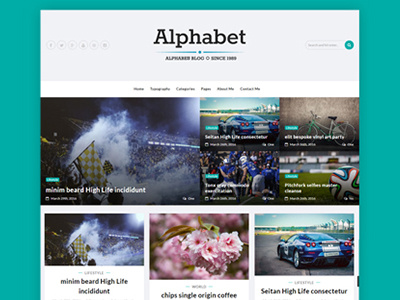 Alphabet - A Responsive WordPress Blog Theme alphabet blog blogging clean creative instagram minimal modern readability simple typography white