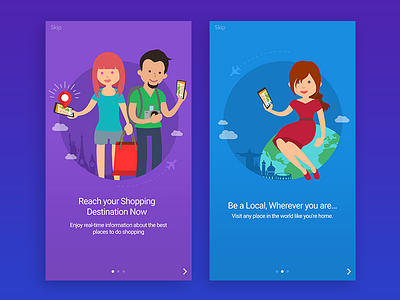 Illustrated onboarding slides illustration onboarding slides ui