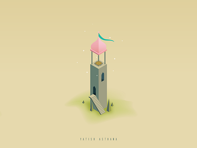 I ~ "Isometric" 36 days of type alphabet castle flat i illustration monument typography vector videogame yatish asthana