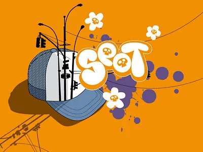 Spot Street Trucker Cap dripp dripping flat graffiti hip hop icon set iconography illustration illustration art illustrations illustrator outline skull spray street trucker cap vector writing