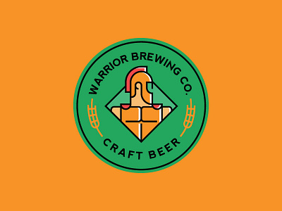 Warrior Dribbble brewing line simple warrior