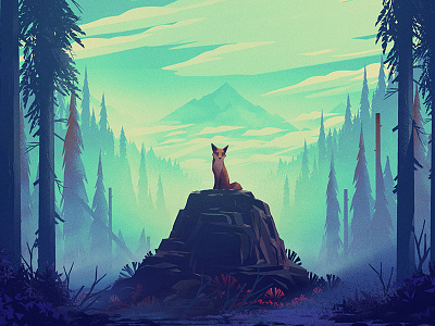 Fox #2 environment forest fox mountain trees