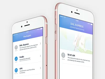 Parcels - iOS Parcel Tracking app concept design app app design flat interface ios iphone 7 mockup parcel parcel tracking ui ui design ux