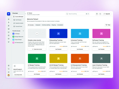 Learning Management Course Dashoard course course dashboard course manager dashboard dashboard design design learning ui ui design uidesign website design