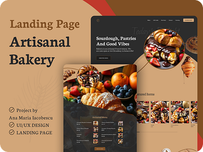 Artisanal Bakery Landing Page figma landing page logo design uiux design web design