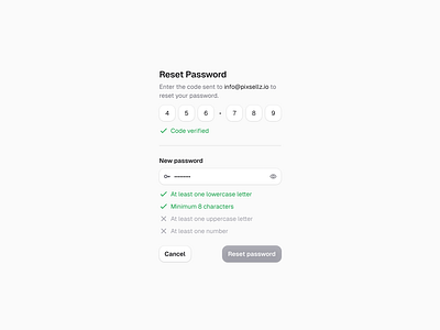 Reset Password button change password field figma form input new password otp otp input password reset password text field ui kit validation