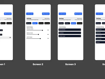 Game Setting Screens #DailyUI app branding design graphic design illustration logo typography ui ux vector