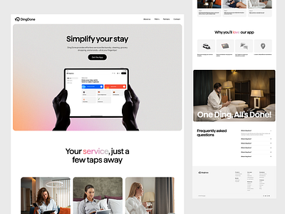 DingDone Landing Page branding design desktop illustration landing landing design landing page design minimal landing page serivce app ui design uidesign web design web ui