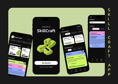 Skill Craft e-learning app app e learning education figma ui ux