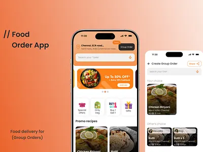 Group order app UI Design 2025 2026 easy to user mobile app design figma designs food delivery food delivery app design ideas food order app group order grouporder mobile design mobile ui mobile ux design