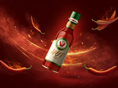 Hot Sauce Product Visualization design product visualization