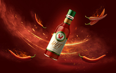 Hot Sauce Product Visualization design product visualization