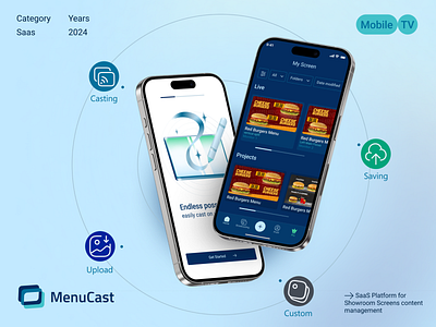 Menucast / Cross-Device Ui Design app design mobile digital screen template ui uiux user experience ux