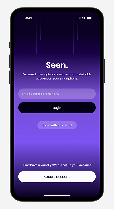 Seen wallet UI design app app design design figma mobile app ui uidesign uiux user interface ux