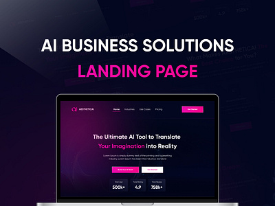 AI Business Solutions Landing Page UI/UX Design ai ai cloud ai startup ai technology ai tool ai website design artificial intelligence creative homepage interface landing landing page saas startup technology tool ui ui ux uidesign web ui