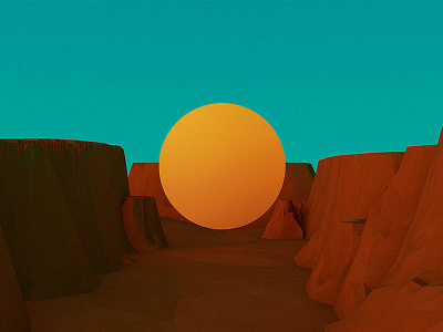 Desert Canyon Rebirth 3d c4d desert landscape low poly render