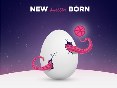 Hello Dribbble! ball. dribbble. first. octopus. planet. shot.