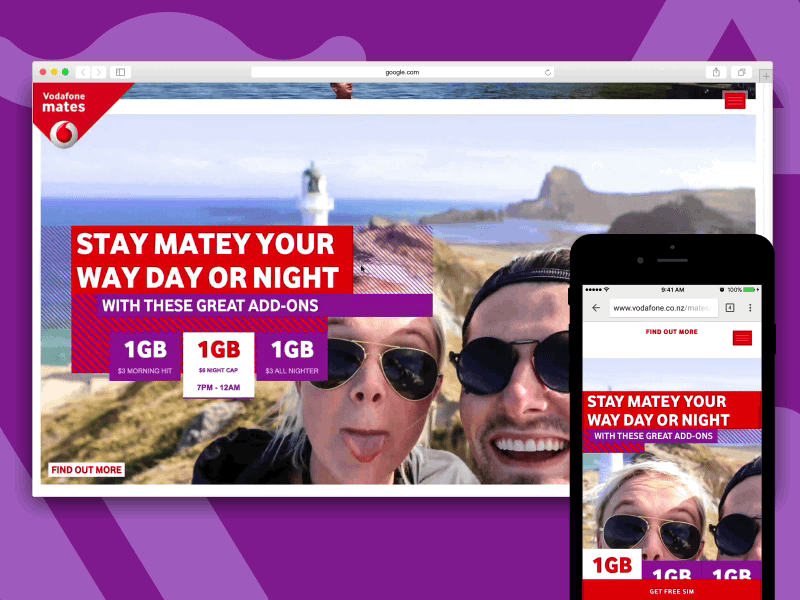 Vodafone Mates (2/2) branding design interaction menu motion parallax responsive ui ux web